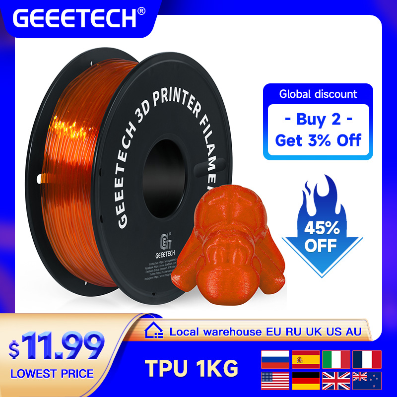 3D Printing Nylon - GEEETECH TPU 3D-Drucker, flexibles Material, Filament,